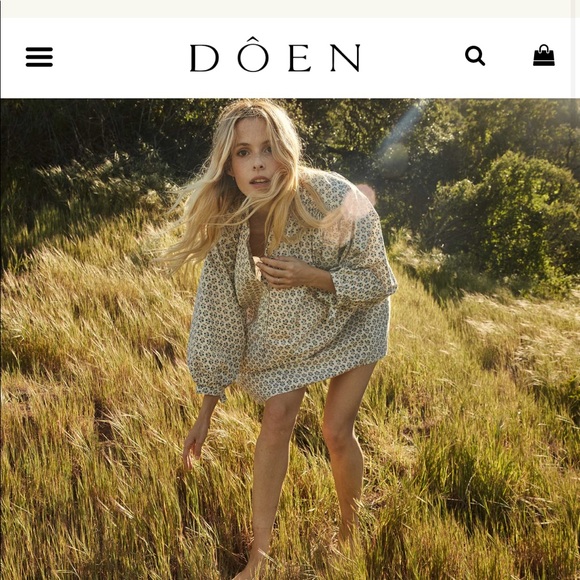 Doen Opal dress blue floral meadow sz L - Picture 7 of 14